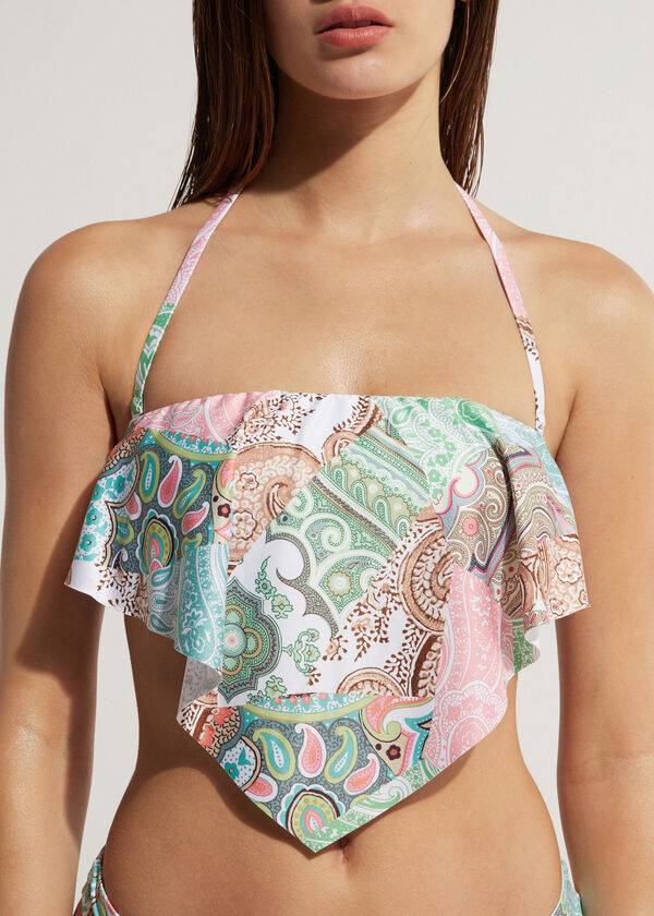 tyrkysové dámské topy bikin calzedonia bandeau saint tropez