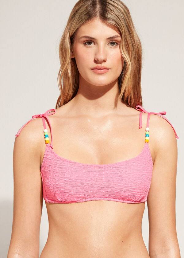 růžové dámské plavky calzedonia crinkled tank san diego