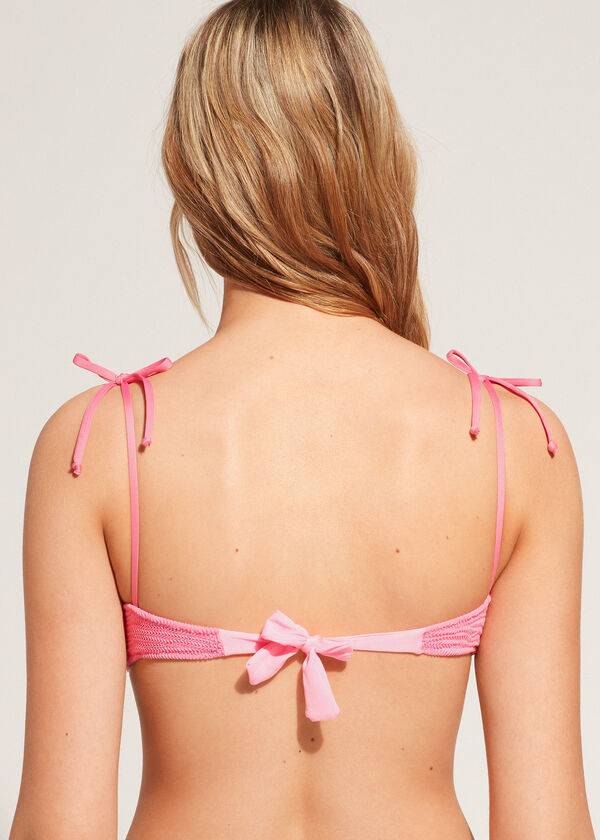 růžové dámské plavky calzedonia crinkled tank san diego