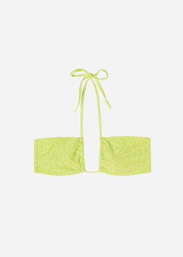 dámské bikinové vršky calzedonia se stahovací šňůrkou bandeau bangkok zelené