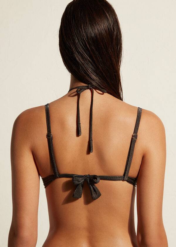 Černé dámské bikinové vršky calzedonia graduated s push-up podprsenkou hollywood