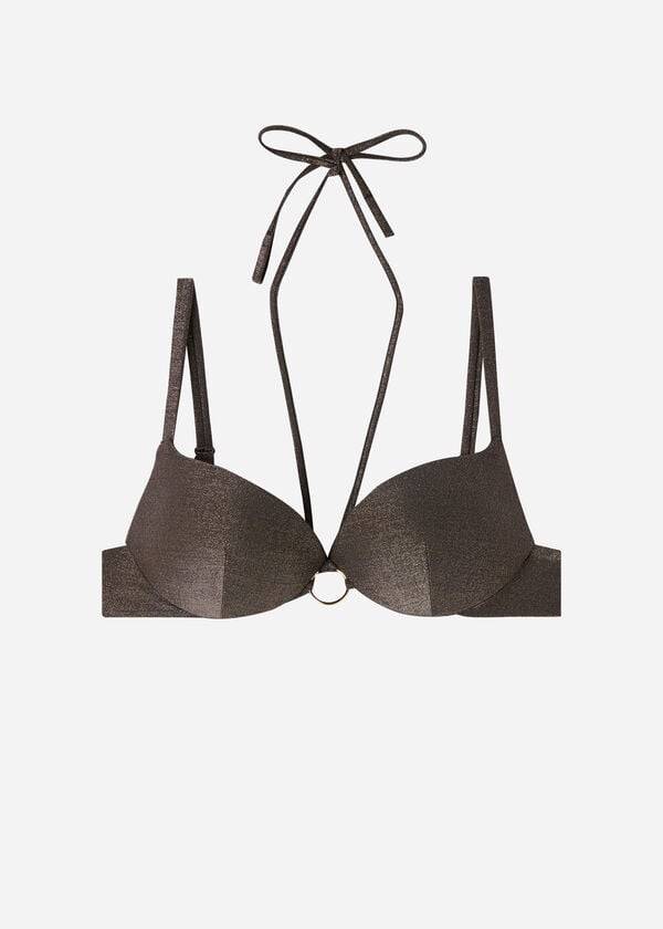 Černé dámské bikinové vršky calzedonia graduated s push-up podprsenkou hollywood