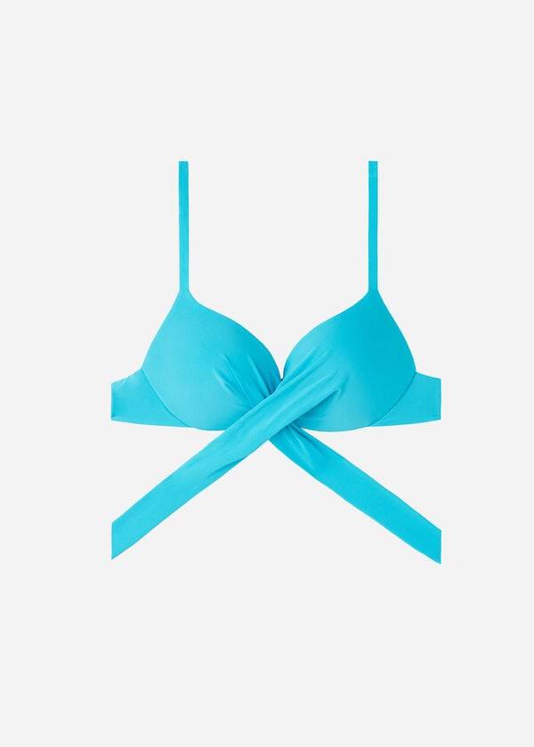tyrkysové dámské bikinové vršky calzedonia graduated s push-up podprsenkou z indonésie