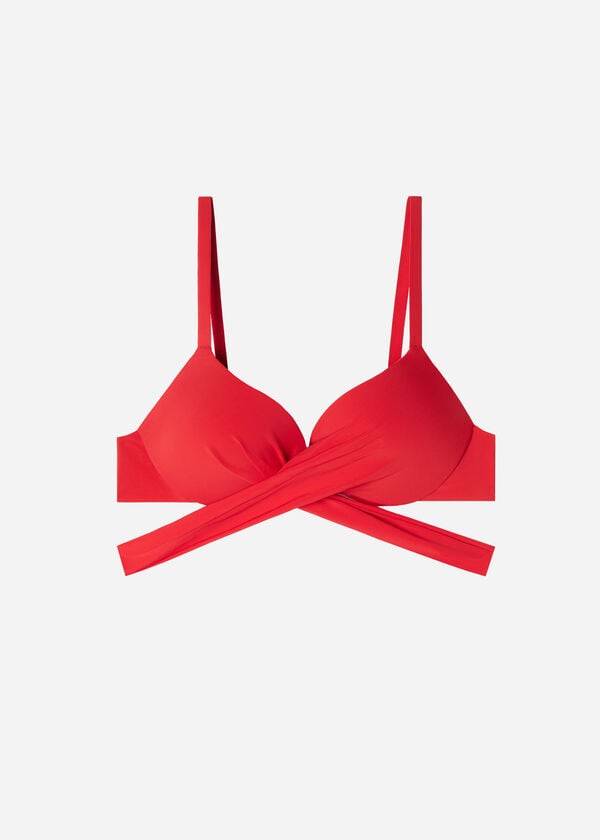 dámské plavky calzedonia graduated s push-up podprsenkou červené