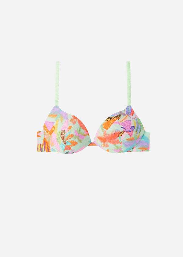 dámské bikinové vršky calzedonia graduated padded push-up tahiti zelené