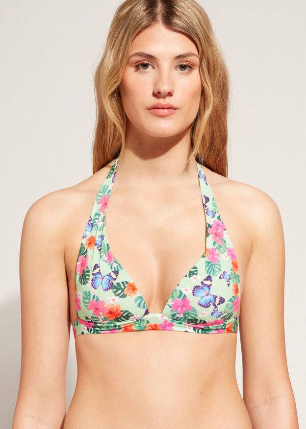 vícebarevný dámský bikinový top calzedonia graduated triangle malibu