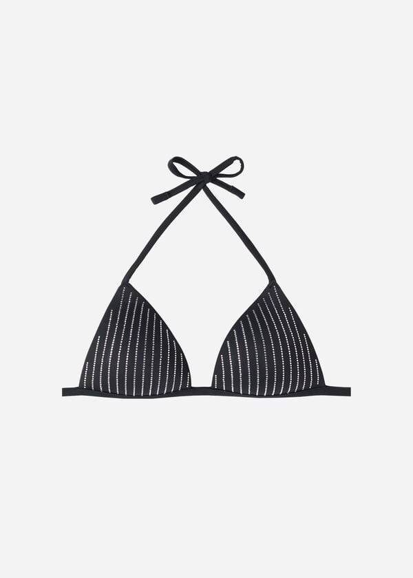 dámské bikinové vršky calzedonia graduated padded triangle shanghai v černé barvě