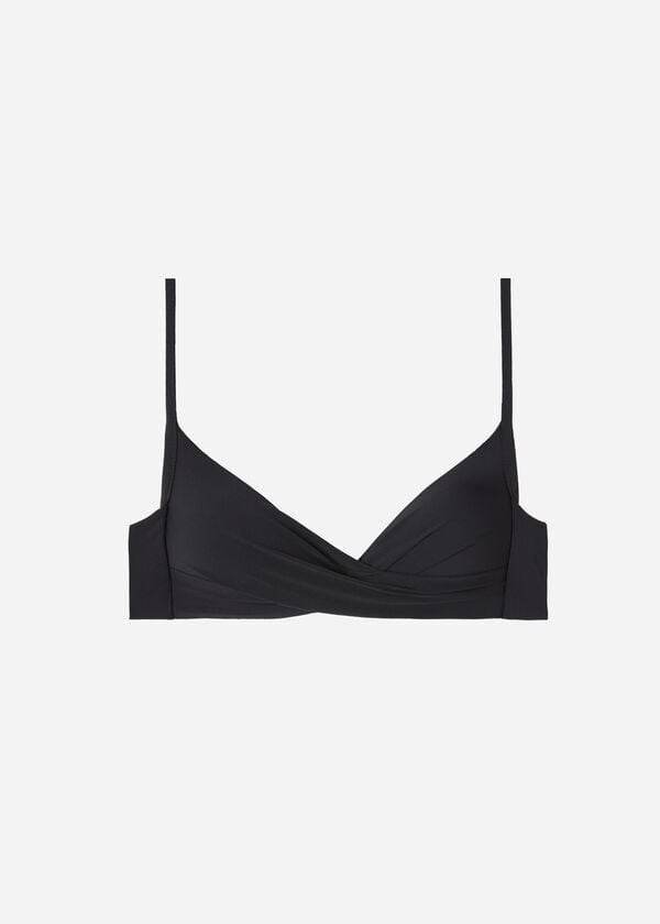 Černé dámské bikinové vršky calzedonia graduated soft crisscross s trojúhelníkovým vzorem indonesia