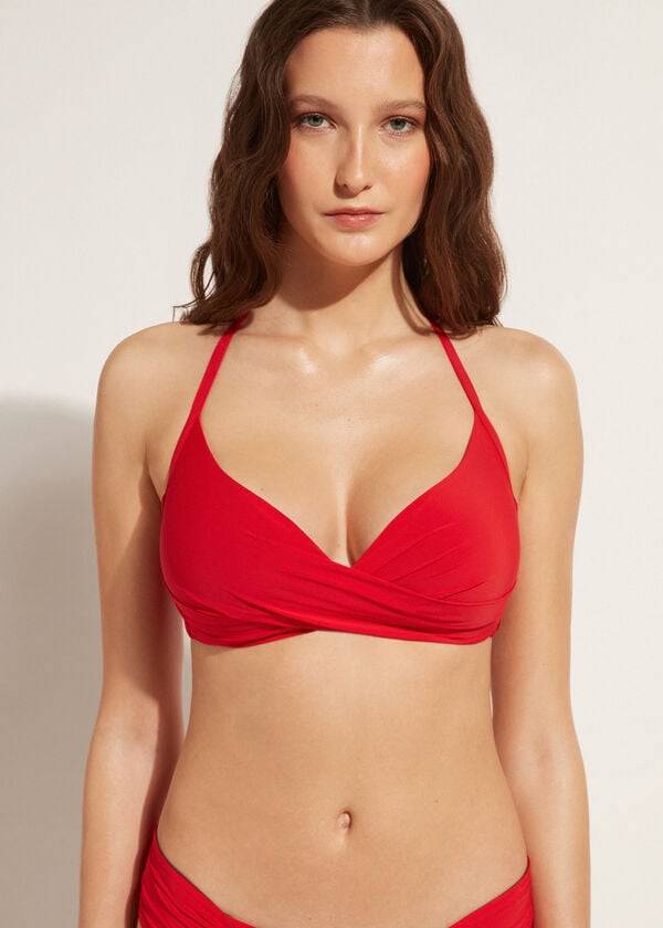 dámské bikinové vršky calzedonia graduated soft crisscross padded triangle indonesia červené