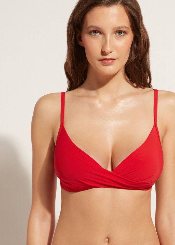 dámské bikinové vršky calzedonia graduated soft crisscross padded triangle indonesia červené