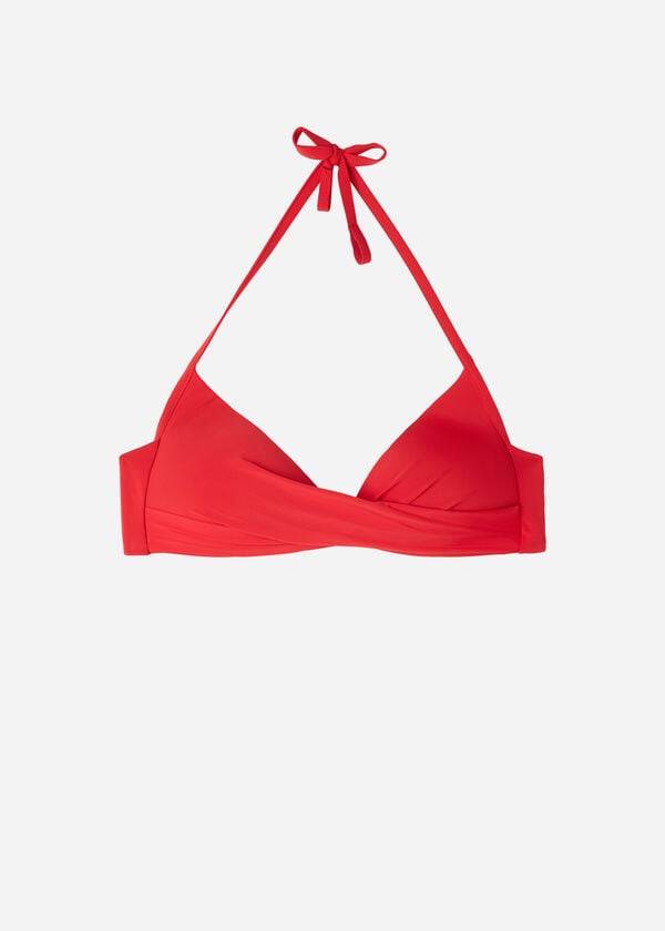 dámské bikinové vršky calzedonia graduated soft crisscross padded triangle indonesia červené