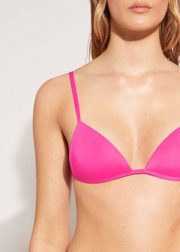 růžové dámské bikinové vršky calzedonia graduated soft triangle indonesia