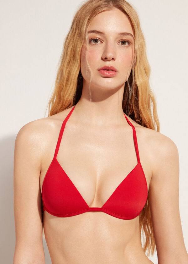 dámské bikinové vršky calzedonia graduated soft padded triangle indonesia červené