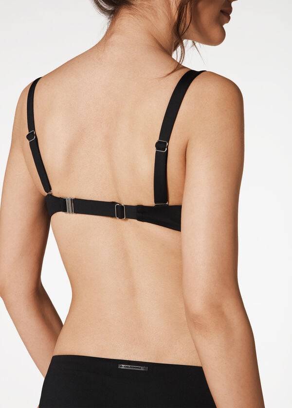dámské bikinové vršky calzedonia indonesia c-cup balconette se stahovací šňůrkou černé