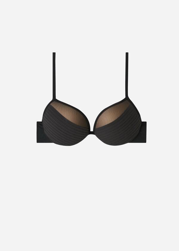 dámský lehce vyztužený push-up bikinový top calzedonia tokyo černý