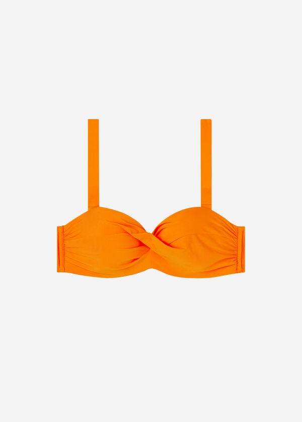 oranžové dámské vršky bikin calzedonia vyztužené bandeau indonesia