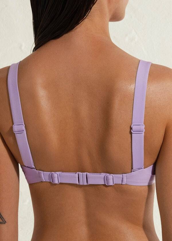 fialové dámské vršky bikin calzedonia vycpané bandeau indonesia
