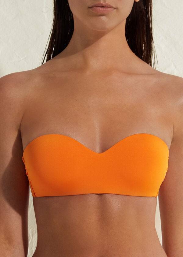 dámské vršky bikin calzedonia padded bandeau indonesia eco oranžová
