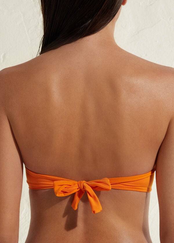 dámské vršky bikin calzedonia padded bandeau indonesia eco oranžová