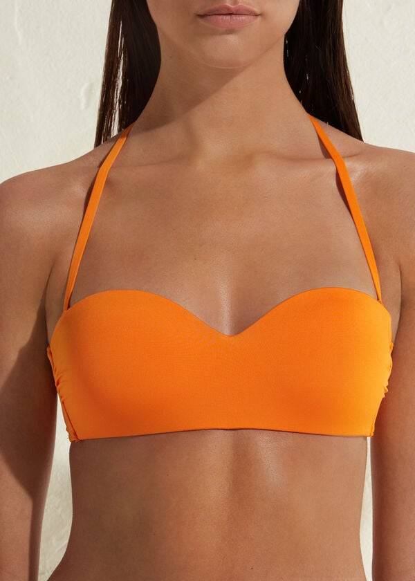 dámské vršky bikin calzedonia padded bandeau indonesia eco oranžová