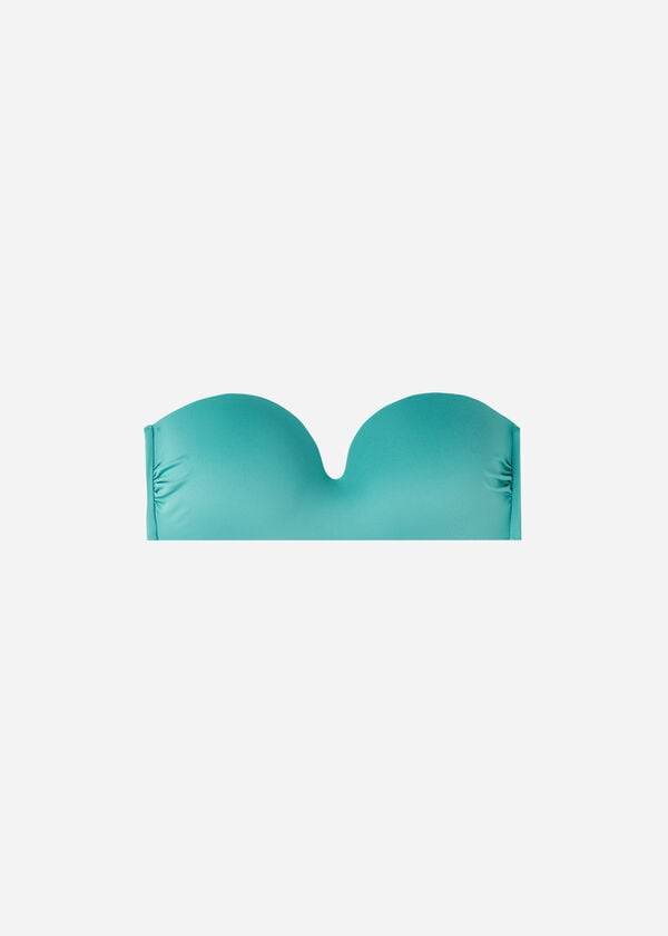 dámské vycpané vršky na bikiny calzedonia bandeau indonesia eco tyrkysové