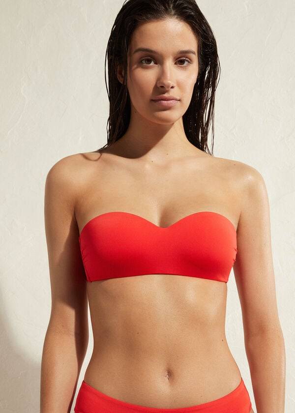 calzedonia padded bandeau indonesia eco dámské topy bikin červené