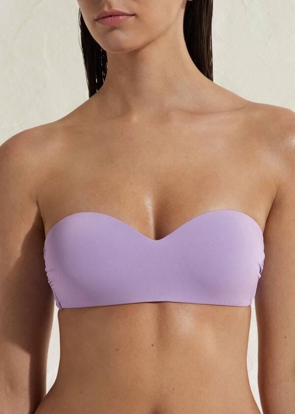 dámské vycpávky calzedonia bandeau indonesia eco bikiny top purple