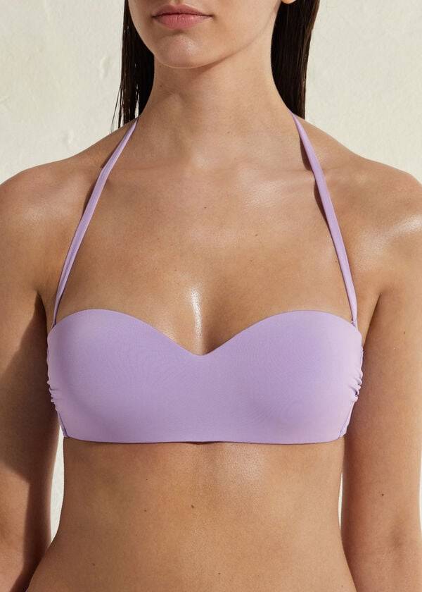 dámské vycpávky calzedonia bandeau indonesia eco bikiny top purple