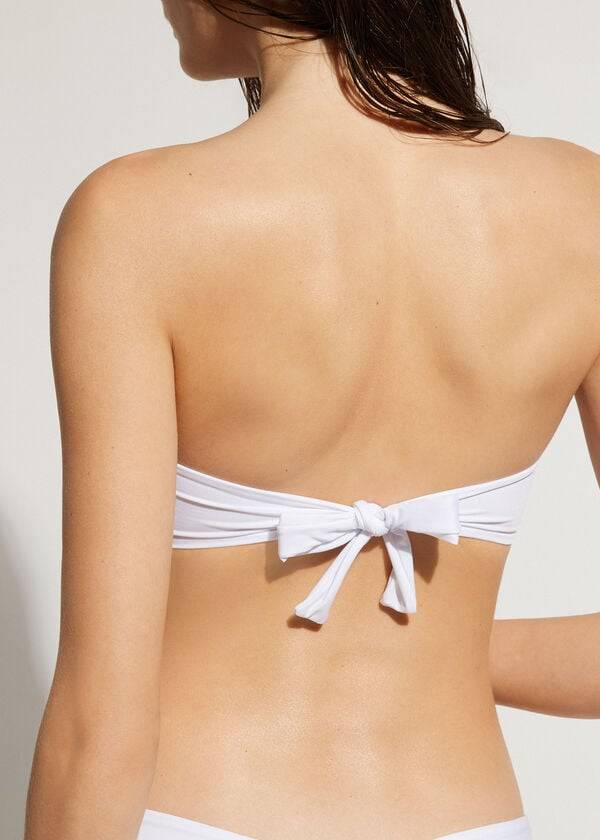 dámský bílý vycpaný bandeau top calzedonia indonesia eco cobey