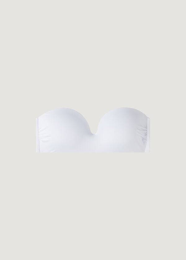dámský bílý vycpaný bandeau top calzedonia indonesia eco cobey