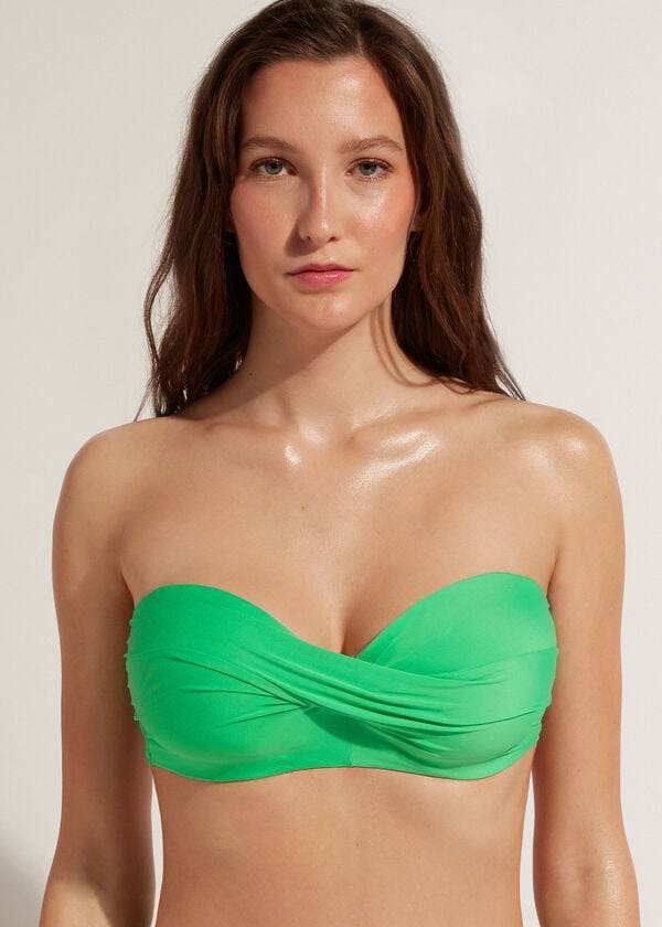 dámské calzedonia polstrované bandeau indonesia eco cobey bikini tops green