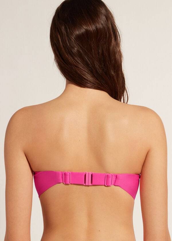 růžové dámské topy bikin calzedonia padded bandeau indonesia eco cobey