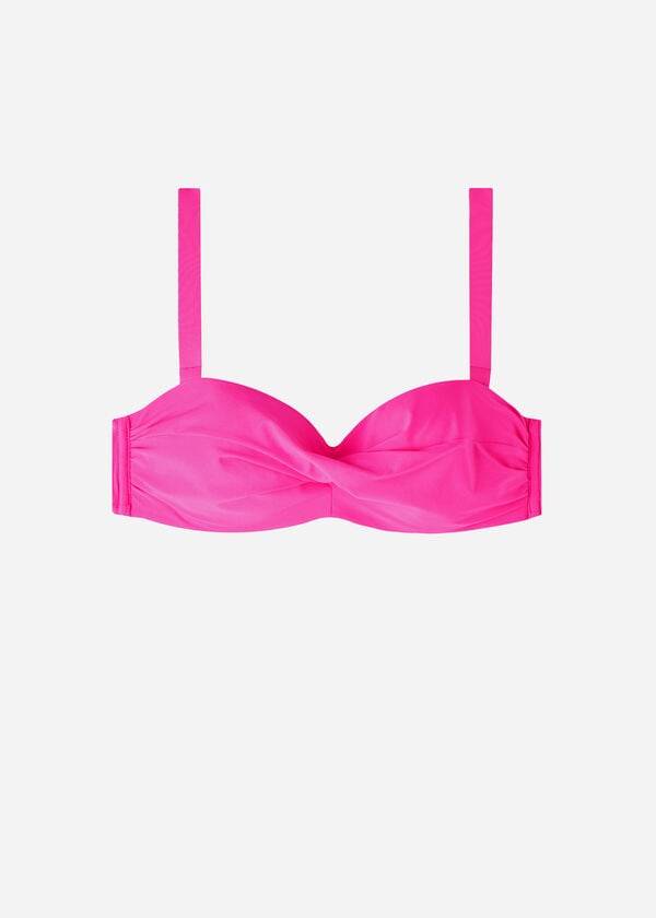 růžové dámské topy bikin calzedonia padded bandeau indonesia eco cobey