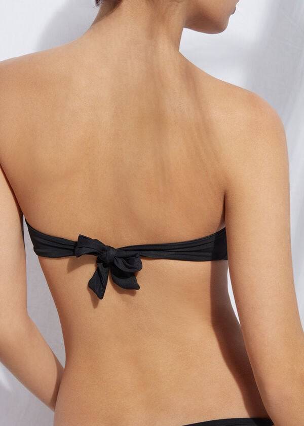Černé dámské topy bikin calzedonia vycpané bandeau indonesia eco rosa
