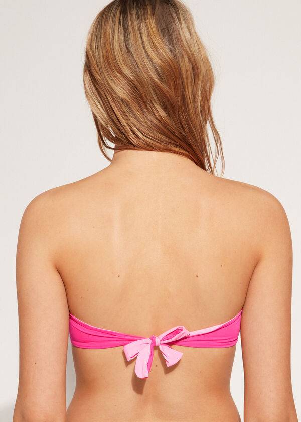 calzedonia padded bandeau indonesia eco rosa dámské topy bikin růžové