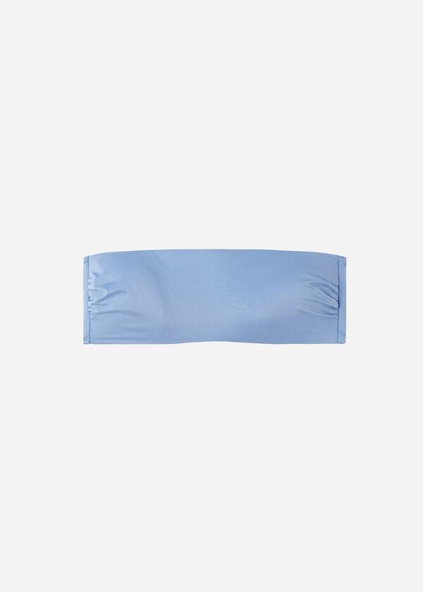 dámské bikinové vršky bez ramínek s vyztuženým vzorem calzedonia padded bandeau indonesia eco modré