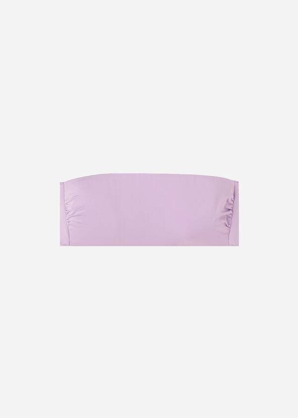 dámské bikinové vršky bez ramínek s vyztuženým vzorem calzedonia padded bandeau indonesia eco - fialové