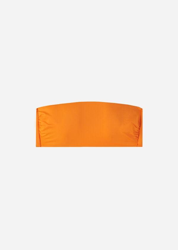dámské bikinové vršky bez ramínek s vyztuženým páskem calzedonia padded bandeau indonesia eco oranžové