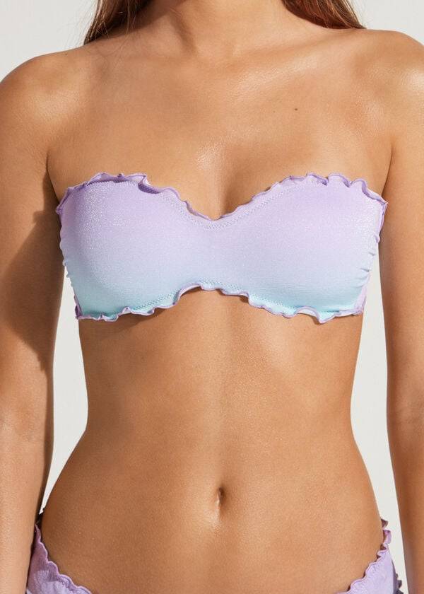 fialové dámské vycpané bikinové vršky calzedonia s bandeau madrid