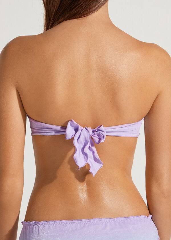 fialové dámské vycpané bikinové vršky calzedonia s bandeau madrid