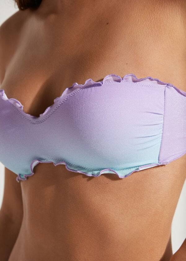 fialové dámské vycpané bikinové vršky calzedonia s bandeau madrid