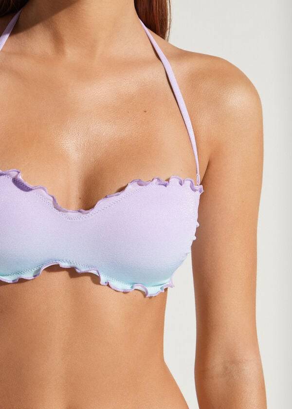 fialové dámské vycpané bikinové vršky calzedonia s bandeau madrid
