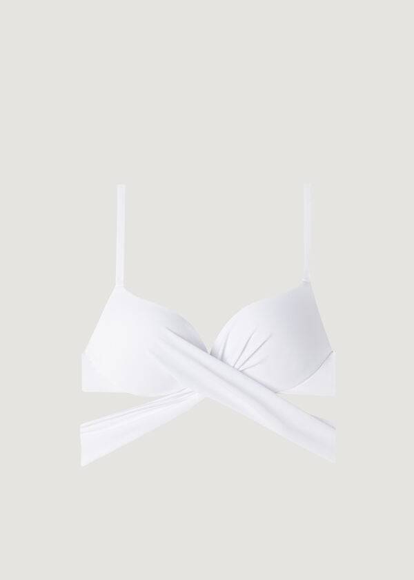 dámské vyztužené push-up plavky calzedonia indonesia eco rosa v bílém provedení