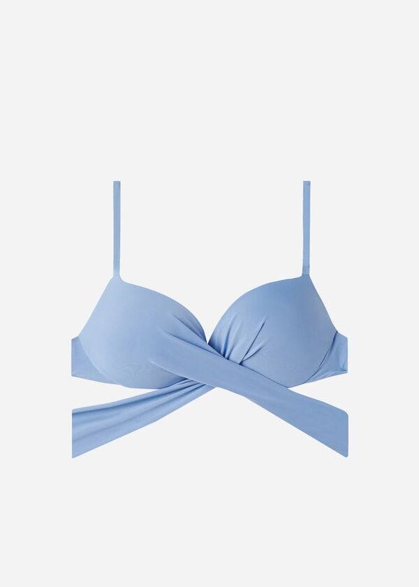 dámské vyztužené bikinové vršky calzedonia padded push up indonesia eco sexy modré