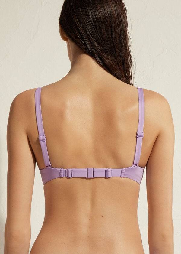 fialové dámské vycpané push-up bikinové vršky calzedonia indonesia eco sexy