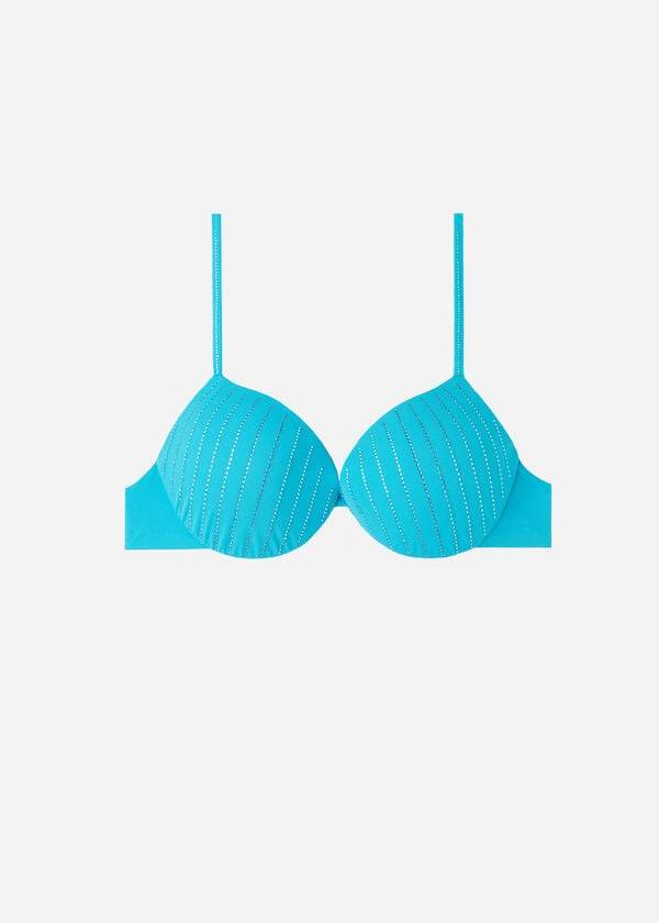 tyrkysové dámské vycpané push-up plavky calzedonia shanghai