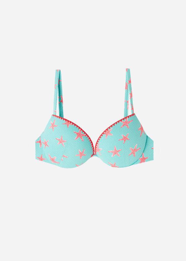 dámské vyztužené push-up bikinové vršky calzedonia buenos aires v tmavě modré barvě