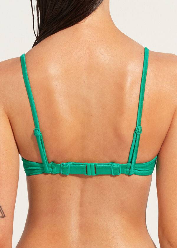 zelené dámské vycpané push-up bikinové vršky calzedonia cannes