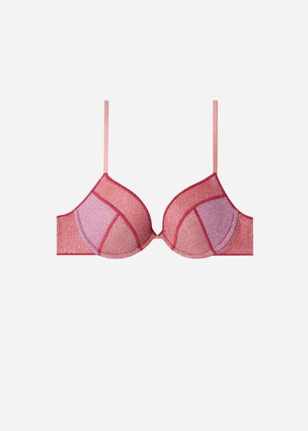růžové dámské vyztužené push-up bikinové vršky calzedonia lisbona