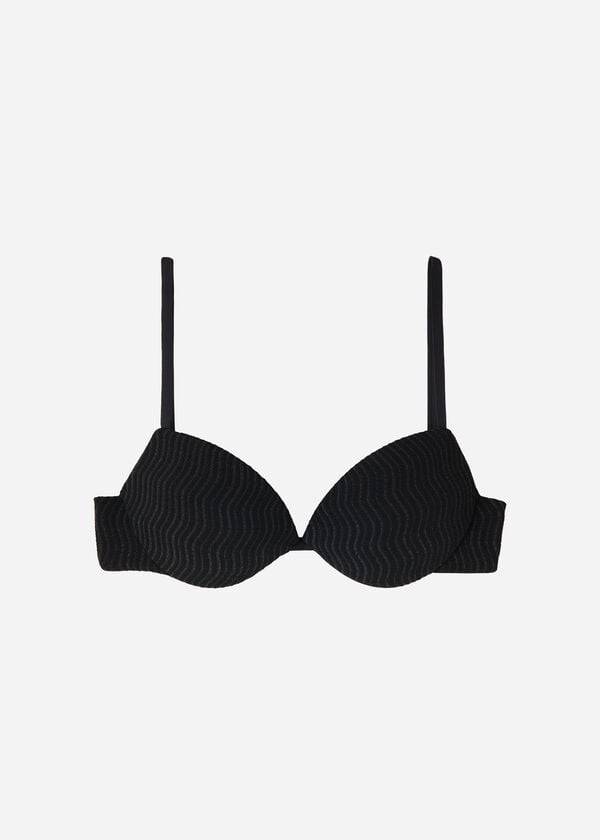 dámské černé vyztužené push-up bikinové vršky calzedonia mykonos